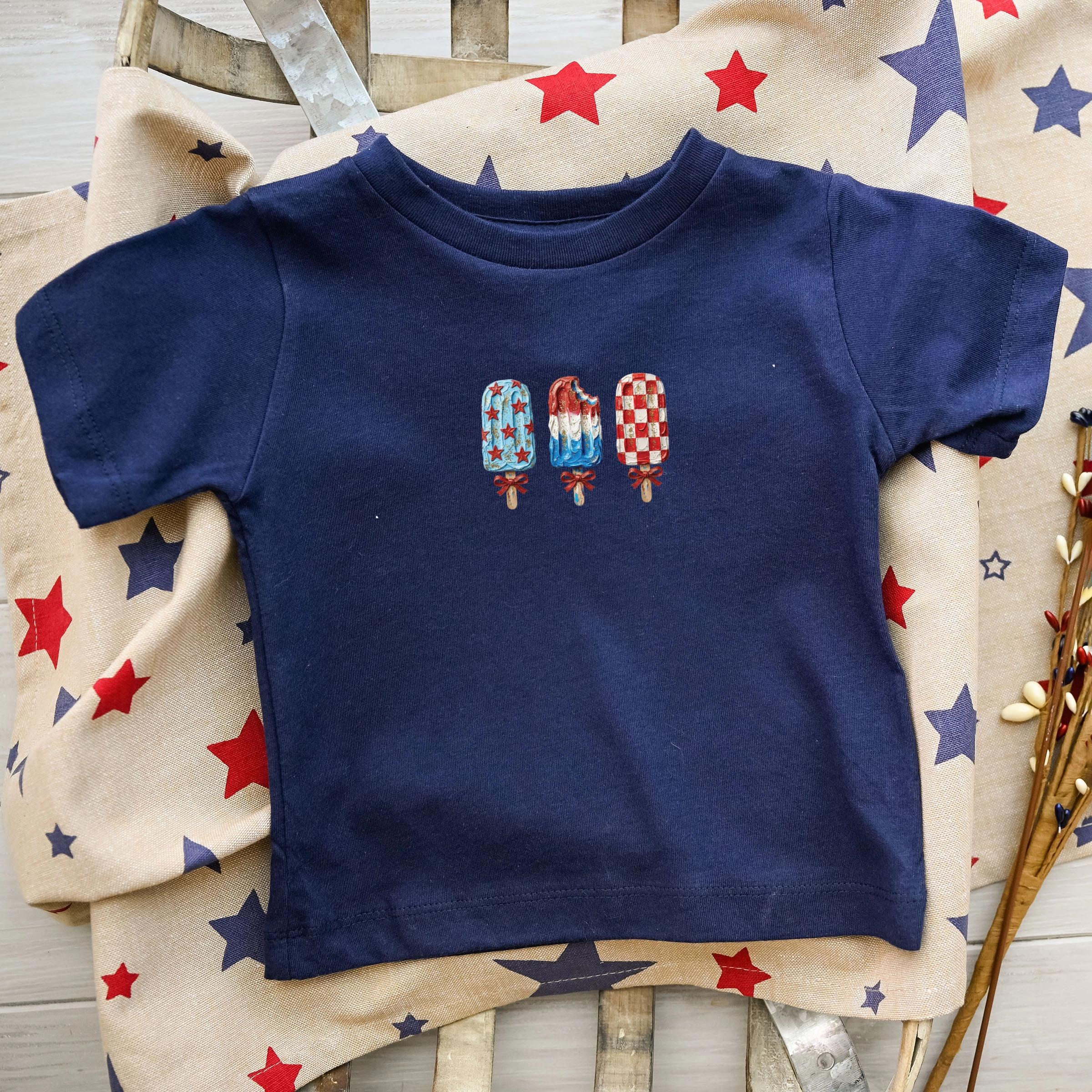 The Juniper Shop - Patriotic Popsicles Toddler Short Sleeve Graphic T-Shirt