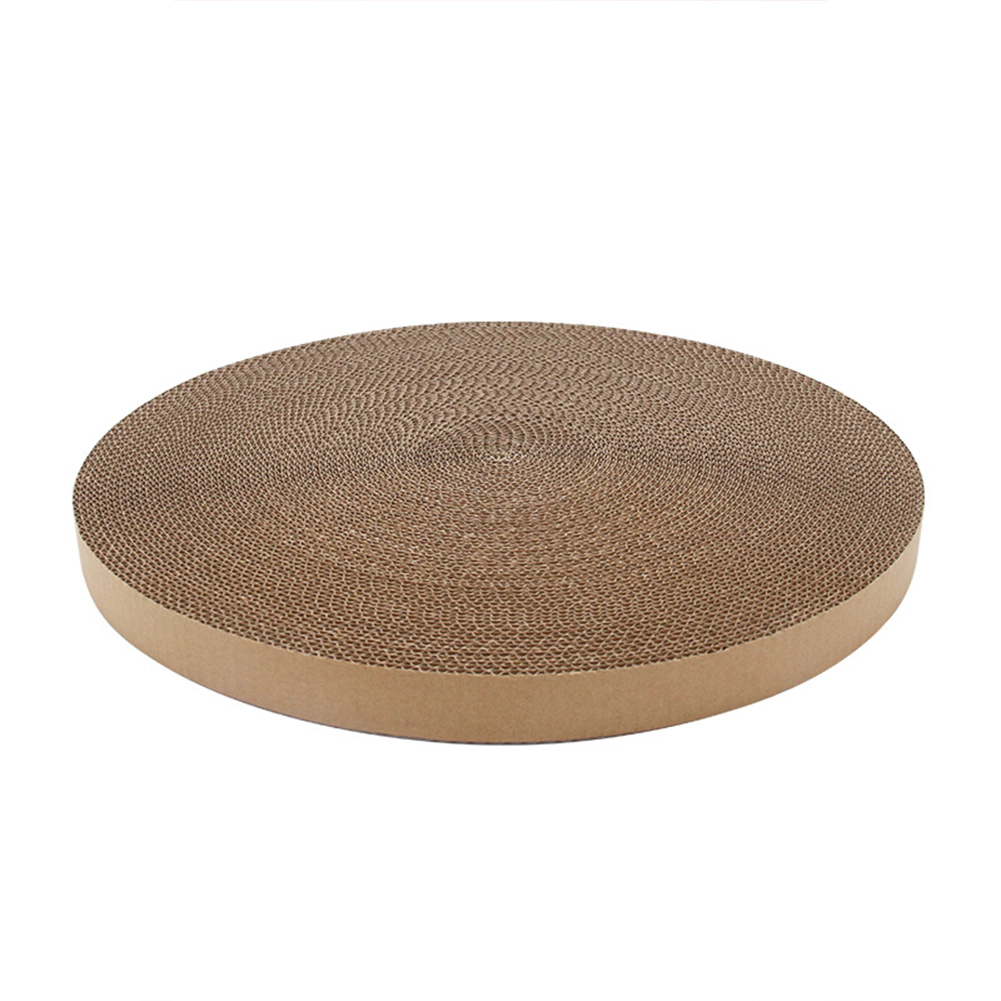 Round Corrugated Cardboard Cat Scratcher Replacement Pad, Honeycomb Grinding Claw Board Dia 38cm