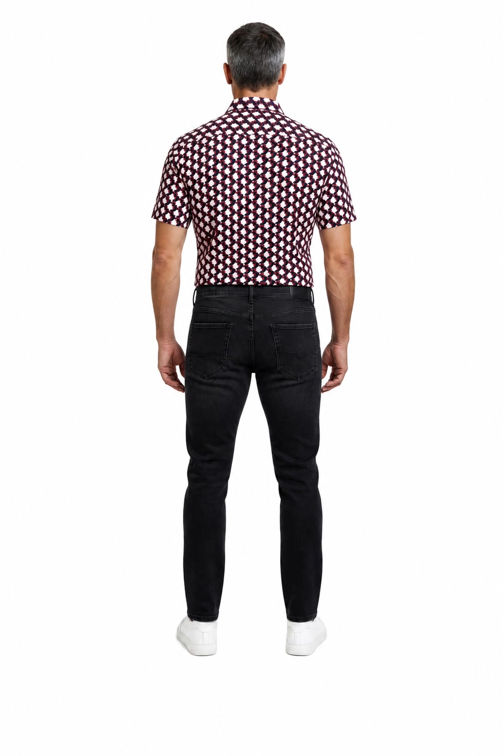 Elie Balleh Slim Fit Mens Geometric Print Short Sleeve Shirt