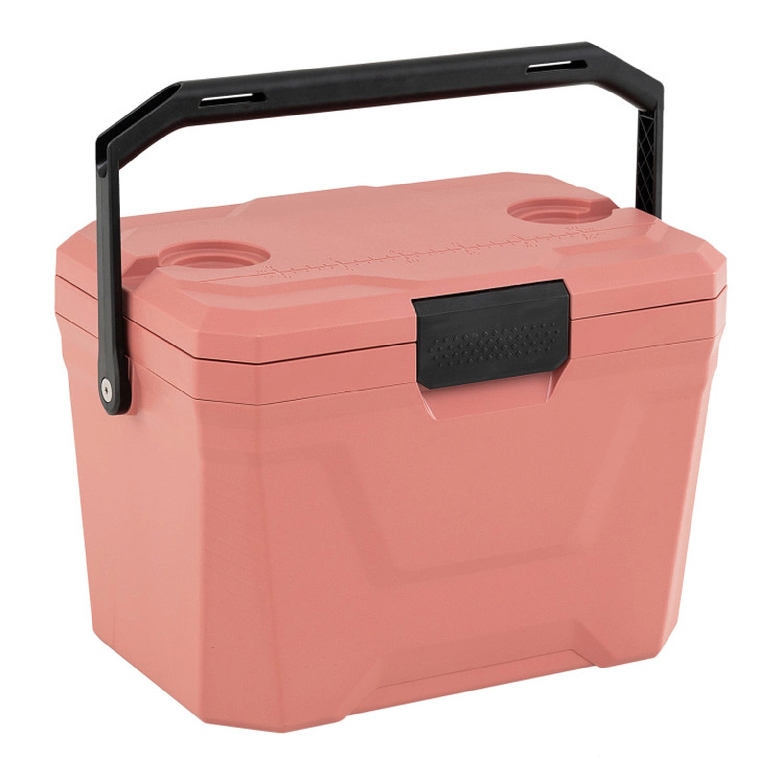 SUGIFT Triple-Layer Insulated Hard Shell Cooler Ice Chest 110-lb Capacity 21-Qt with 2 Cup Holders Pink