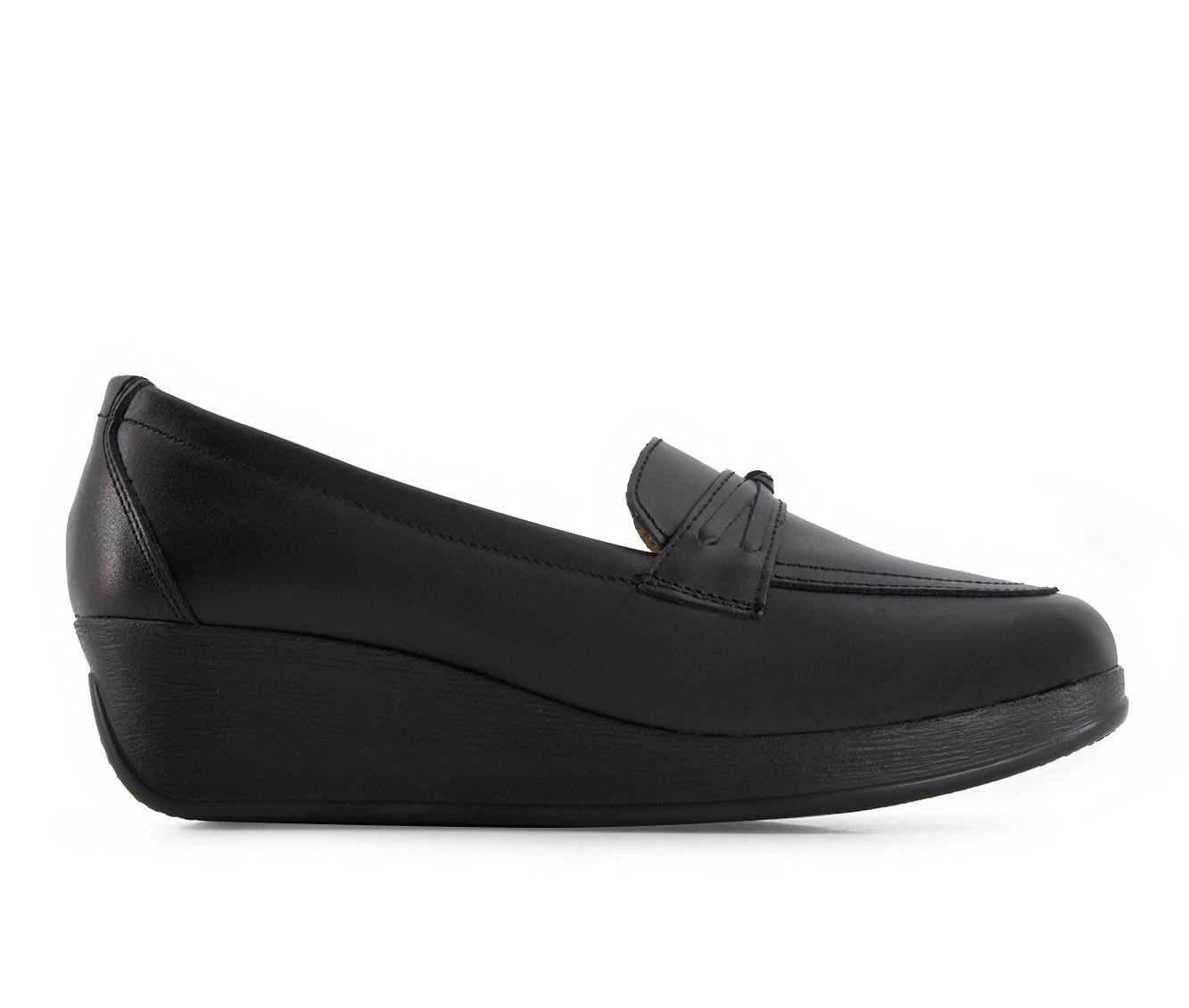 Andrea Womens Comfort Leather Platform Loafers