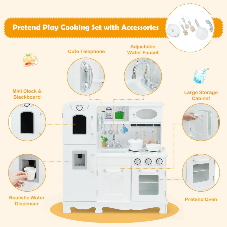 Hivvago Kitchen Pretend Play Cookware Set Toys for Kids with Water Dispenser