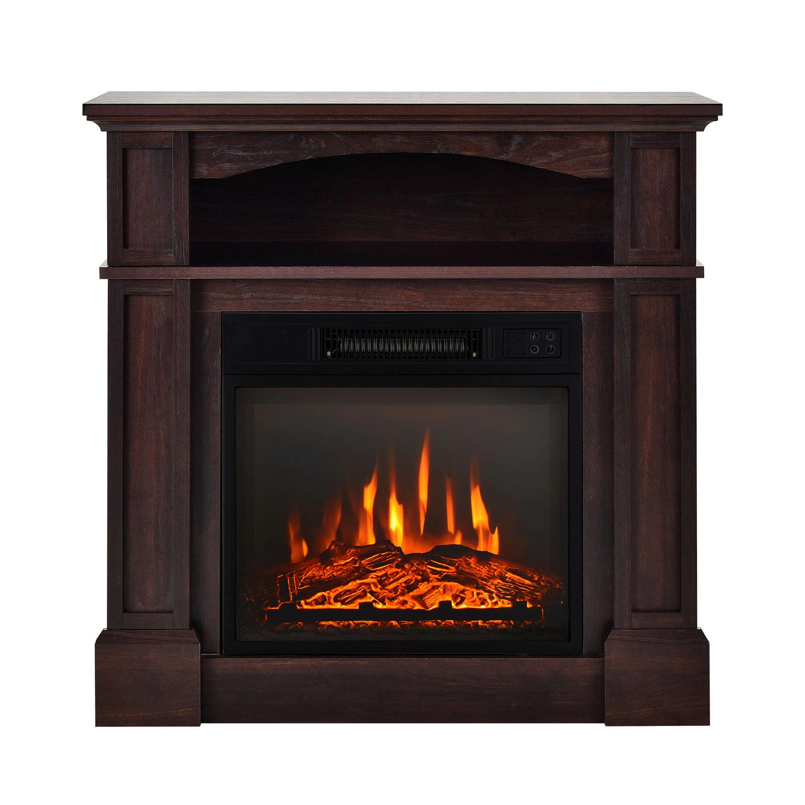SlickBlue Fireplace Mantel with Electric Fireplace, 1400W 4650 BTU Heater, Storage Cabinet, 3 Flame Levels