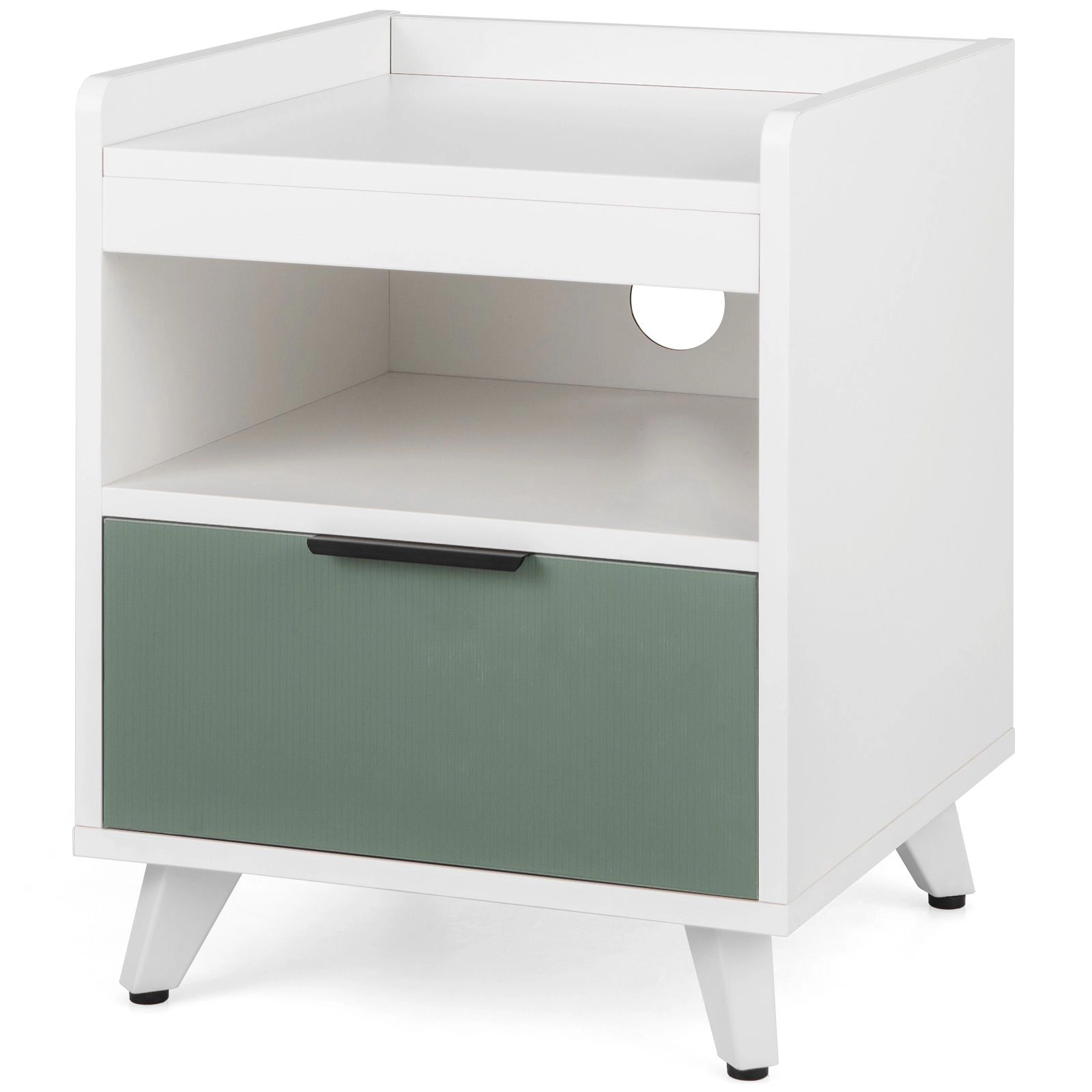 SlickBlue Unisex Modern LED Storage Nightstand Bedside Table