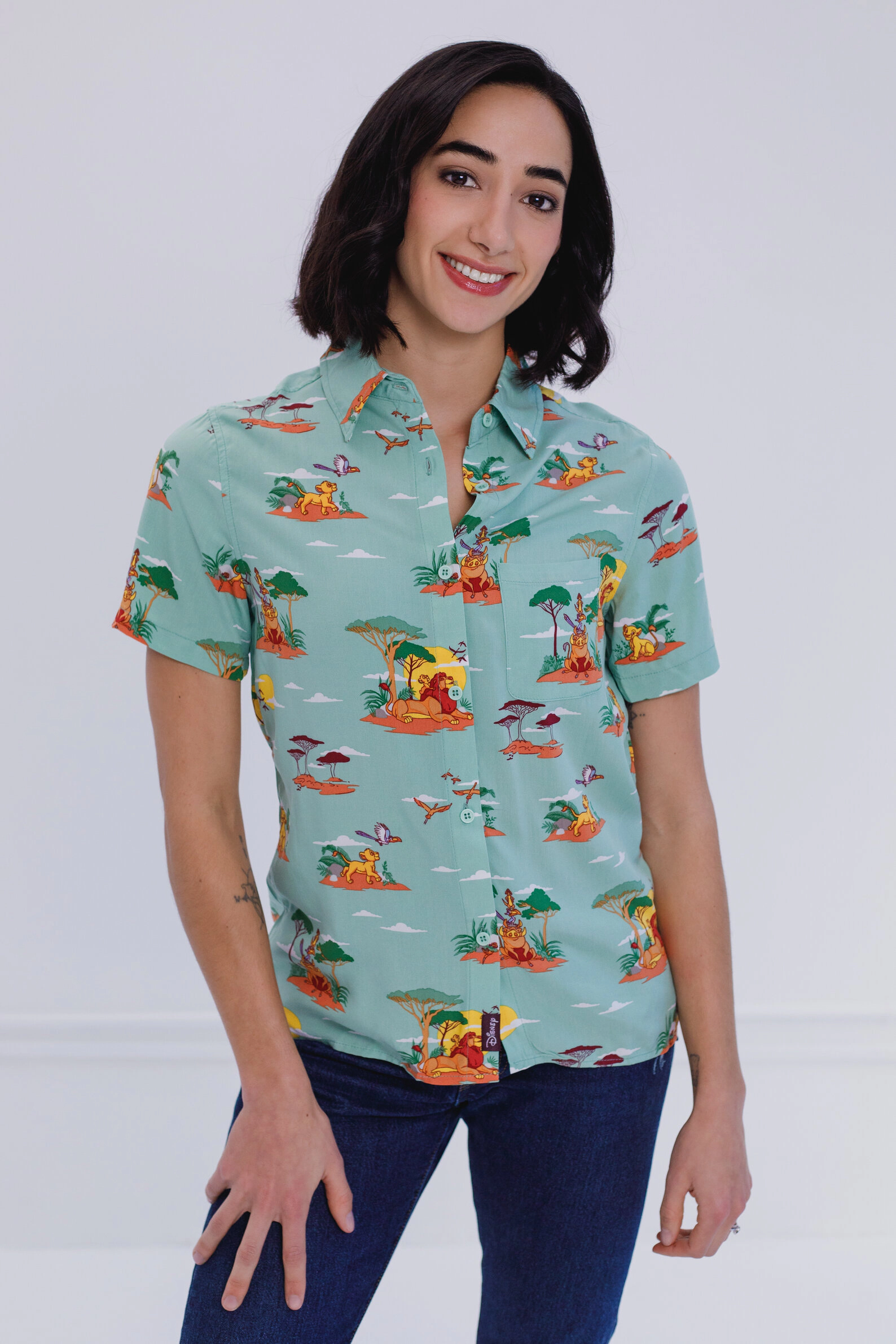 Disney Lion King Matching Family Short Sleeve Button Down Shirt