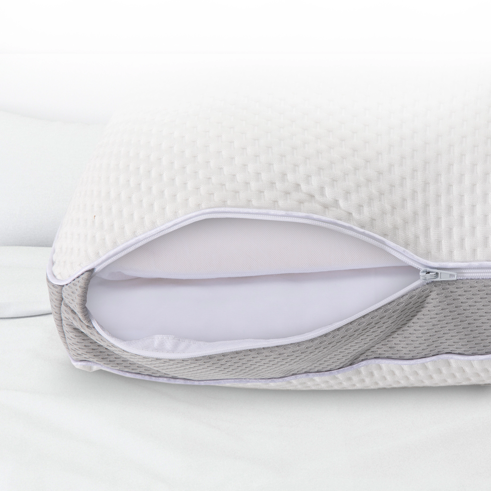 Cheer Collection 24 x 17-Inch Dual-Sided Memory Foam and Gel Fiber Pillow with Adjustable Loft