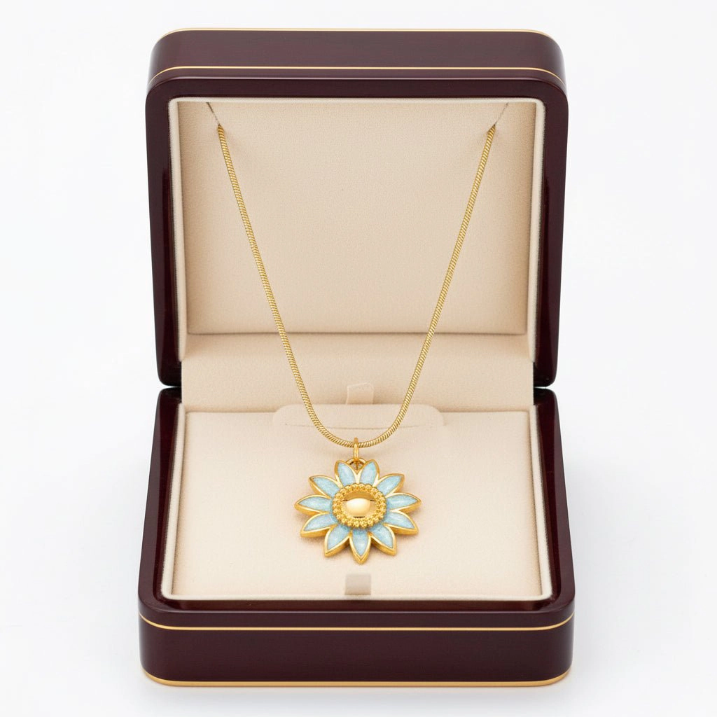 DressAtR Women's Enamel Flower 18K Gold Plated Necklace