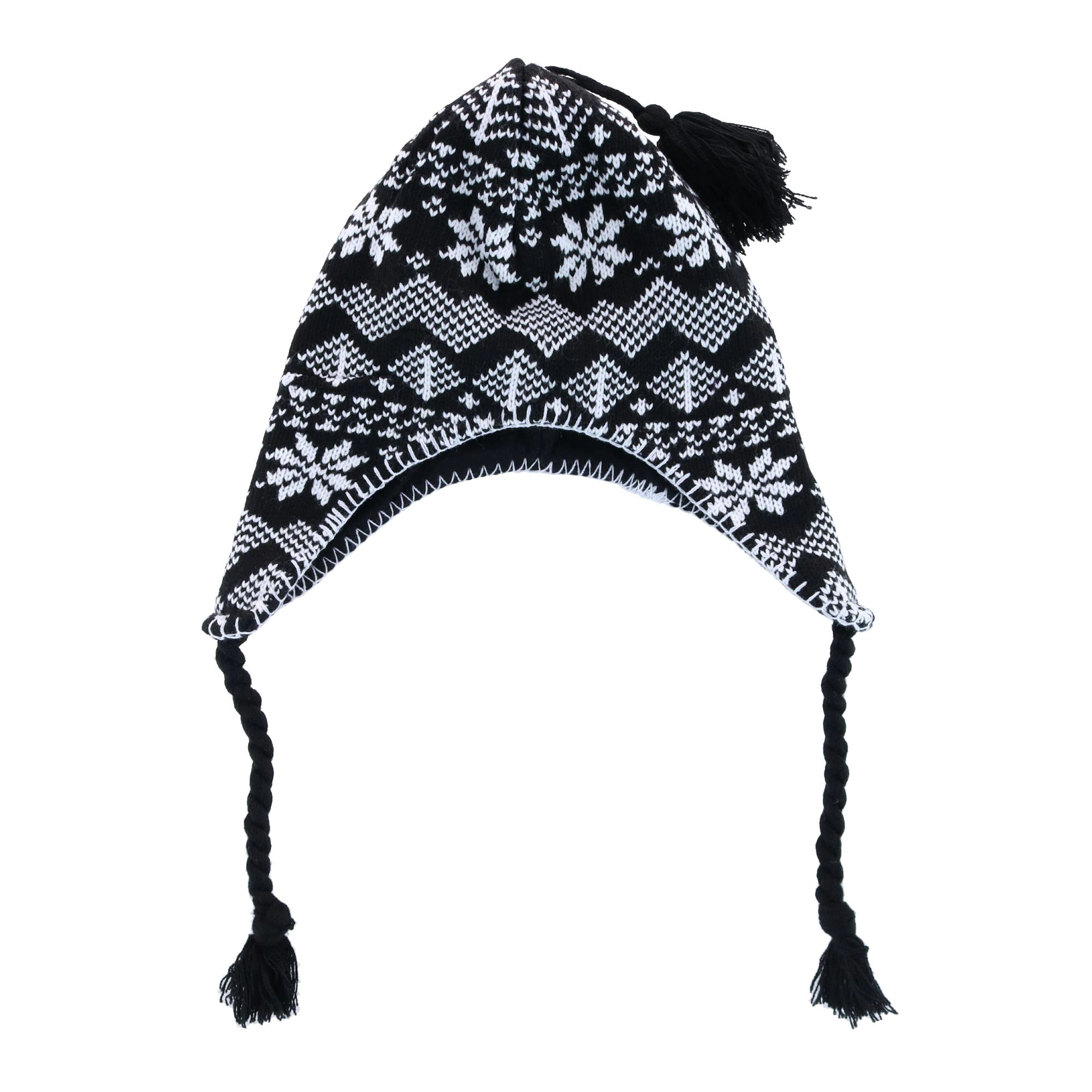 CTM Women's Heavy Knit Winter Pattern Peruvian Hat