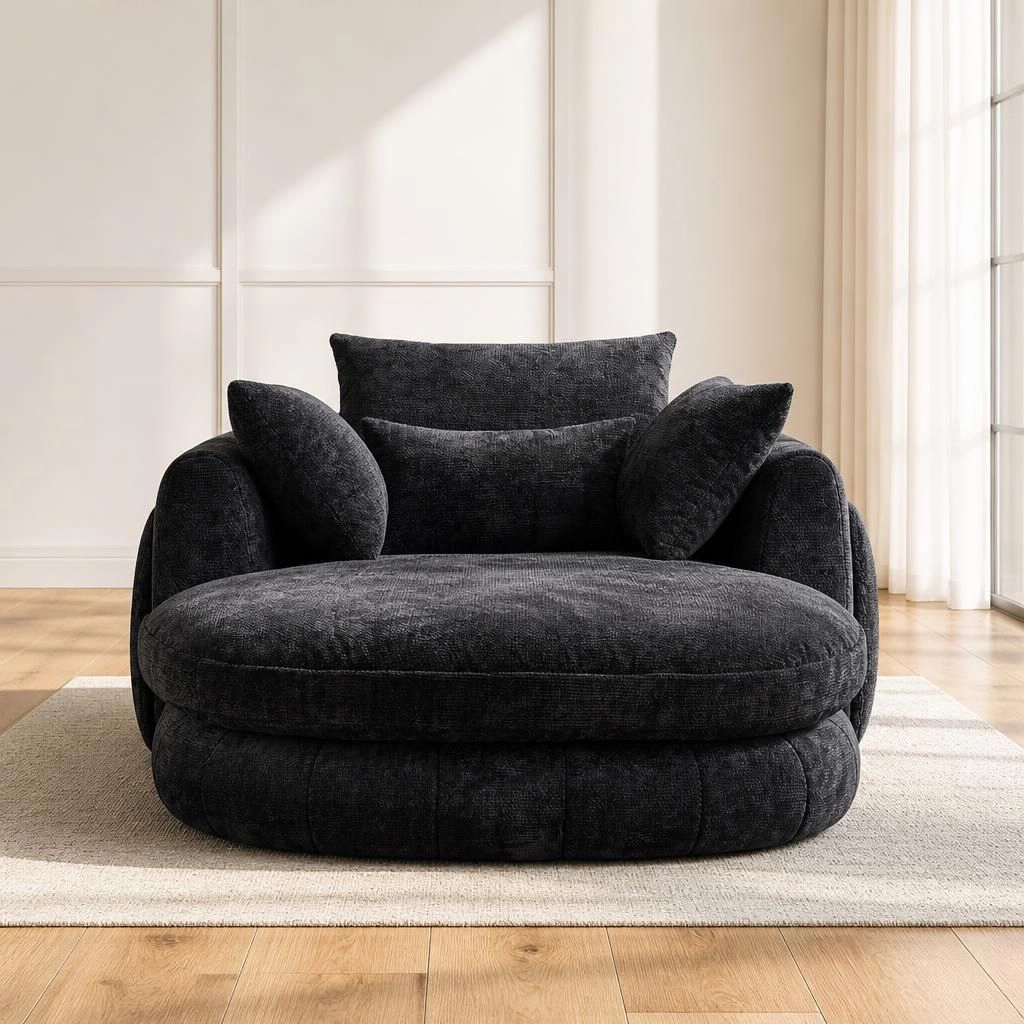GOODSILO Soft Chenille Large Size Comfy Lazy Sofa Lounge Chair
