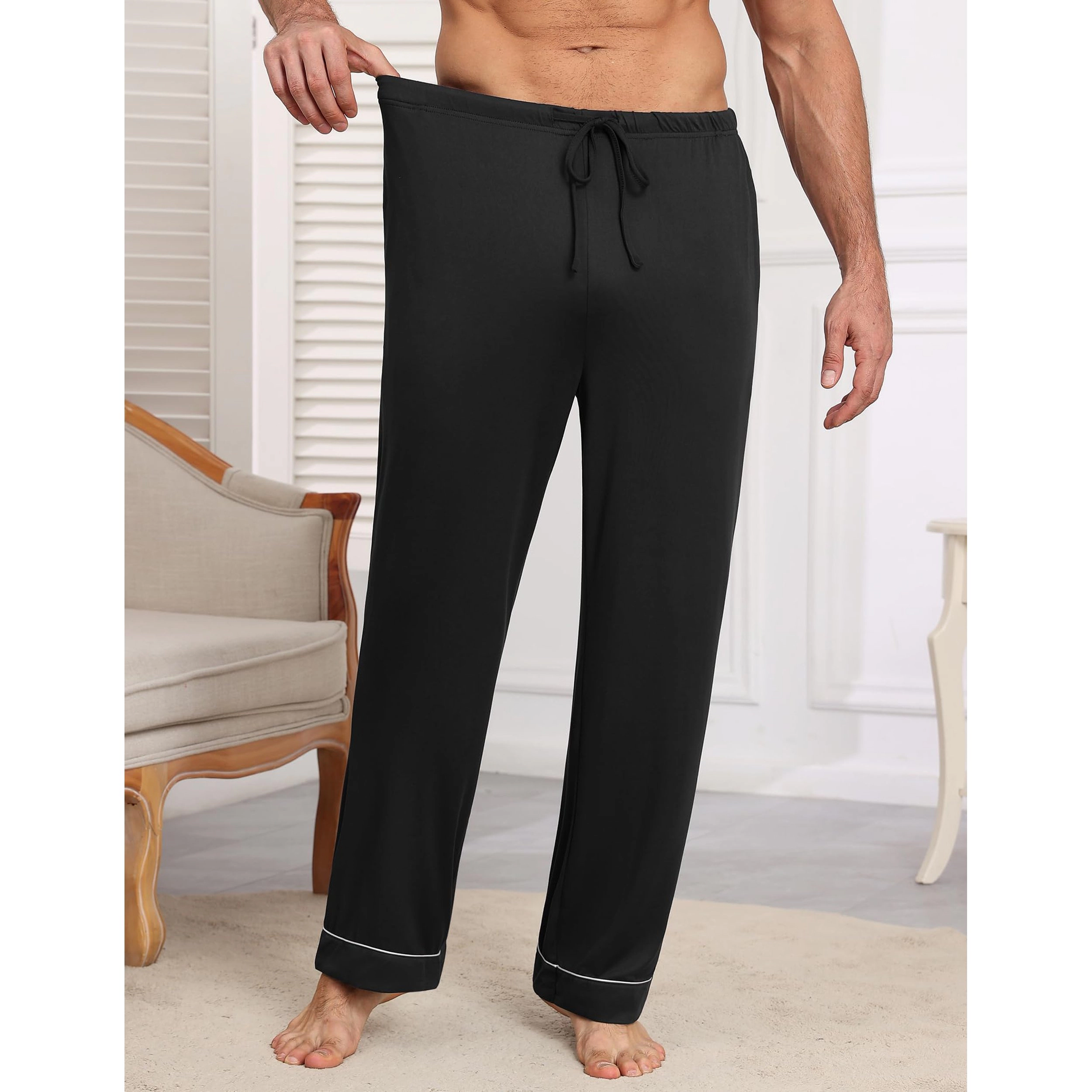 Ekouaer Mens Pajama Pants Pajamas Bottoms Sleep Lounge Long Pant with Drawstring & Pockets