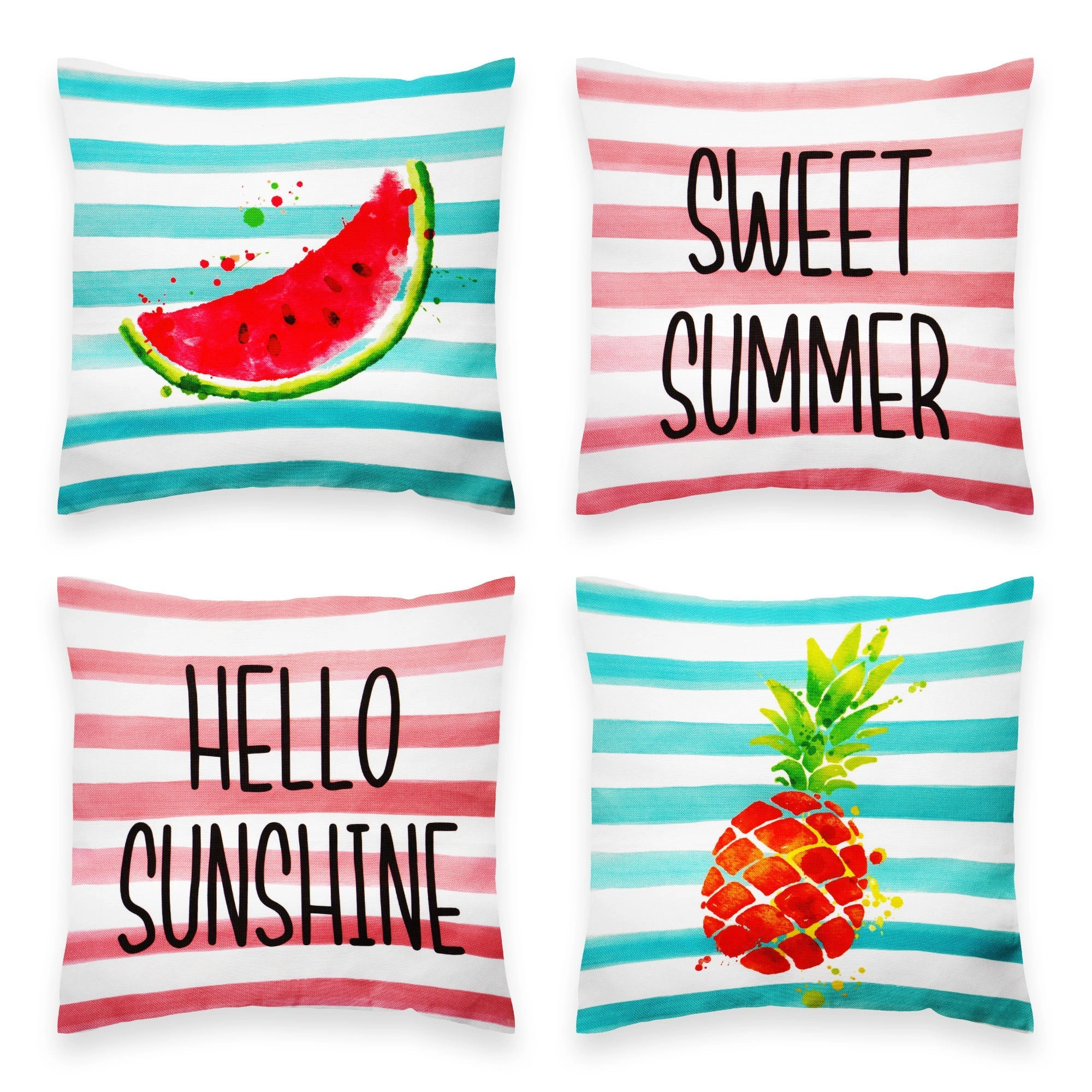 G128 Summer Pineapple Watermelon Decorative Throw Pillow Covers
