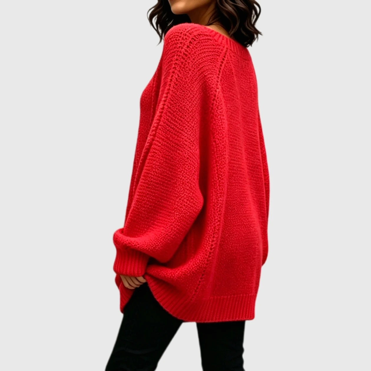 YesFashion Womens Oversized Sweaters Long Sleeve Loose Fit Chunky Knit Jumper Tops