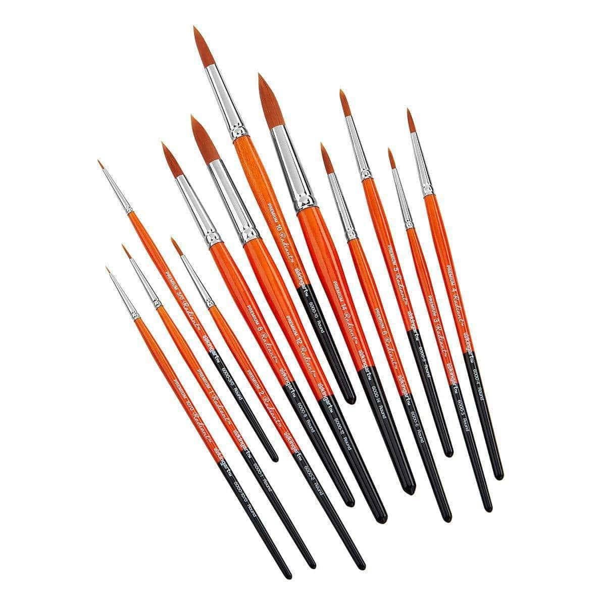 Radiant™ 6000 Round Golden Synthetic Brush Set - 12 pc