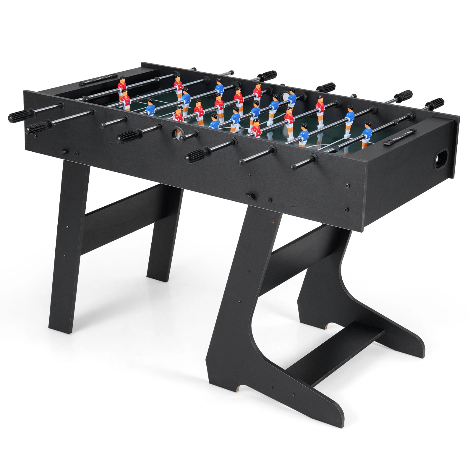 SUGIFT Folding Space-Saving Foosball Game Table with 22 Players Ages 8 and Up Black/Natural