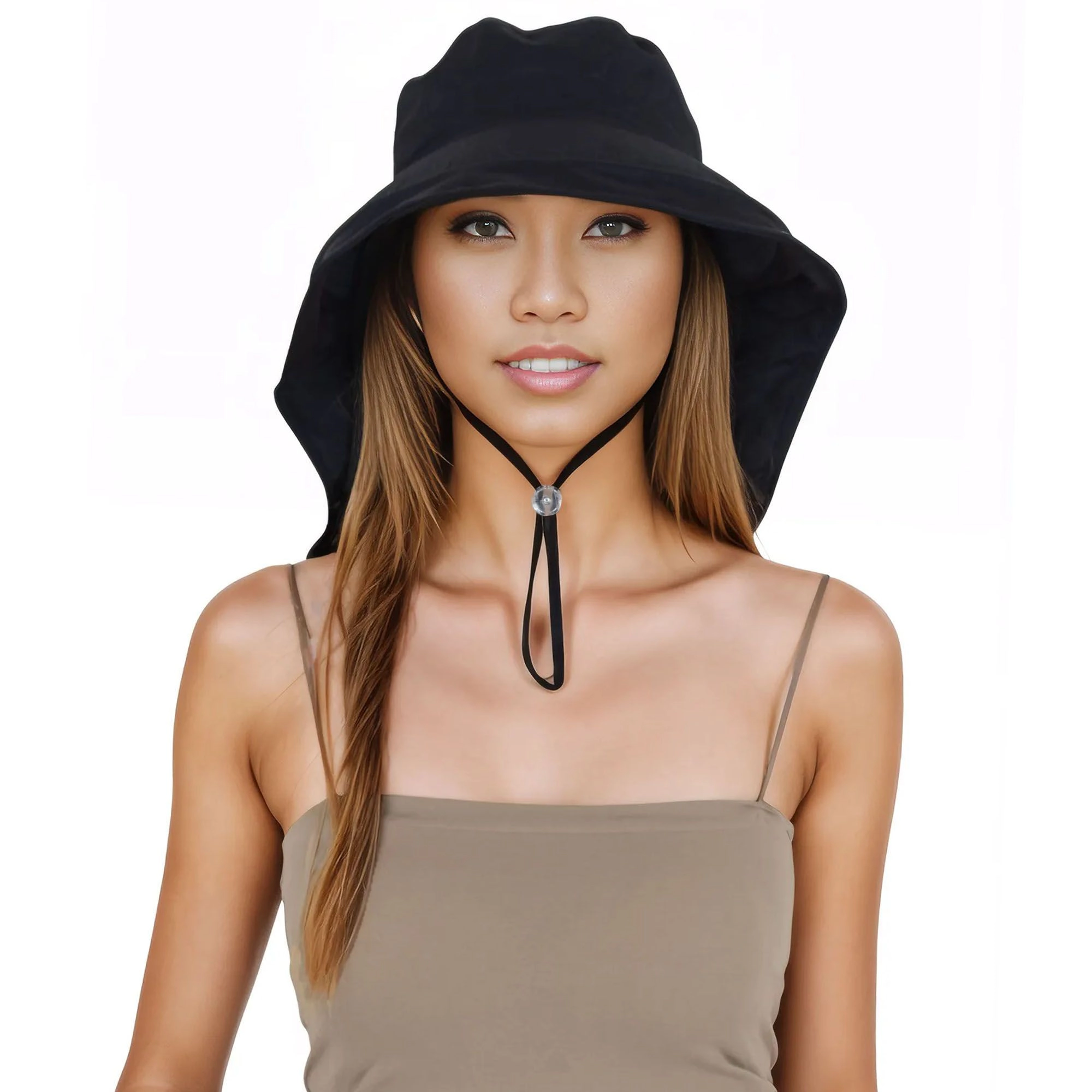 Anna-Kaci Womens Sun Hat Wide Brim Bucket Hats with Neck Flap and Ponytail Hole for Summer Beach Fishing Hiking