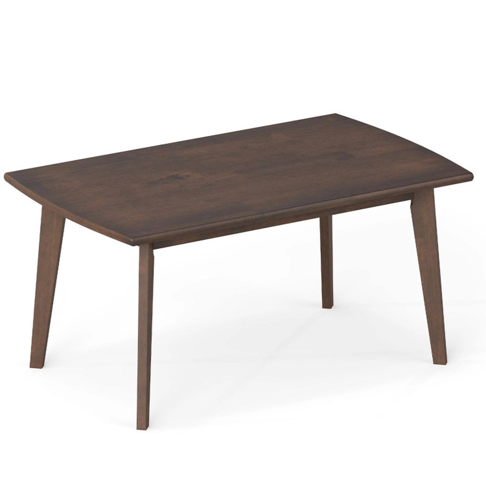 SUGIFT Solid Rubber Wood Tapered Legs Mid Century Modern Coffee Table 34.5-in x 21-in x 17-in 176-lb Capacity Walnut