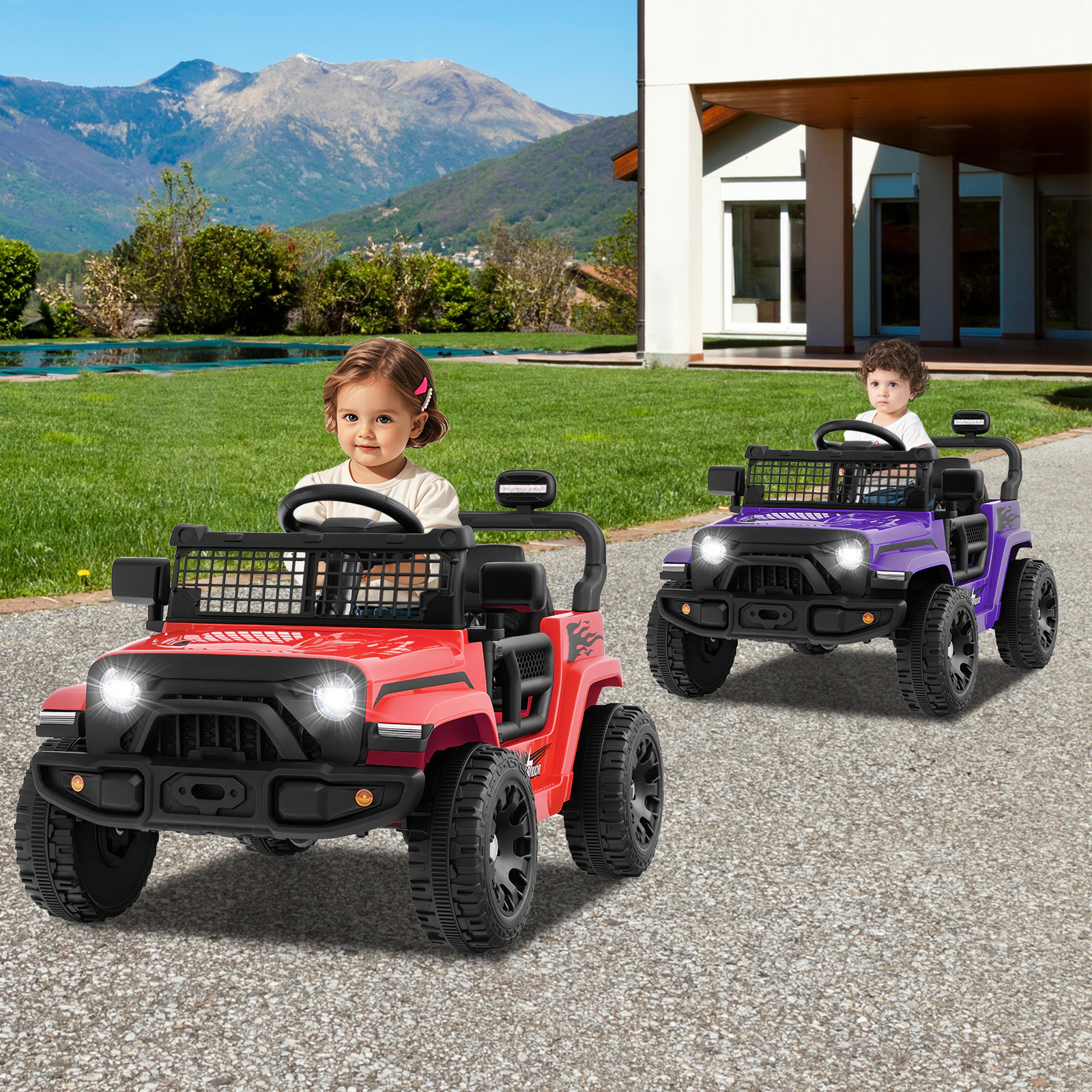 SUGIFT Spring Suspension 12V Kids Ride On Truck Battery Powered Electric Vehicle