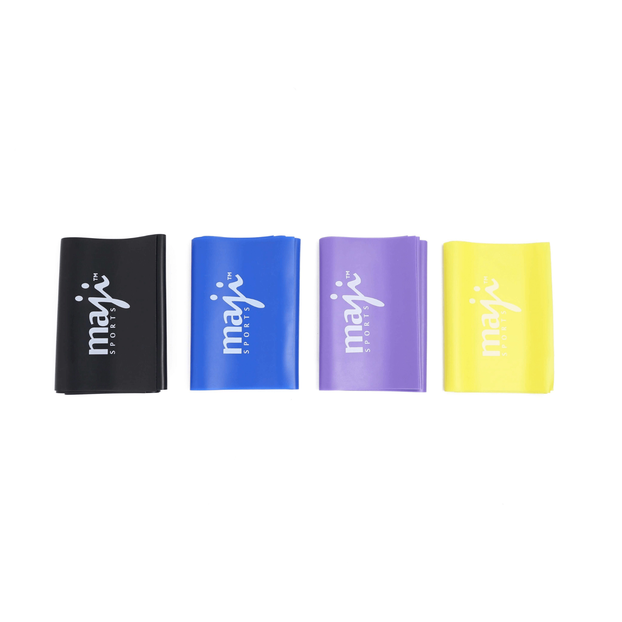 Maji Sports Unisex Full Body Exercise & Stretch Bands - Variable Resistance 4 Pack