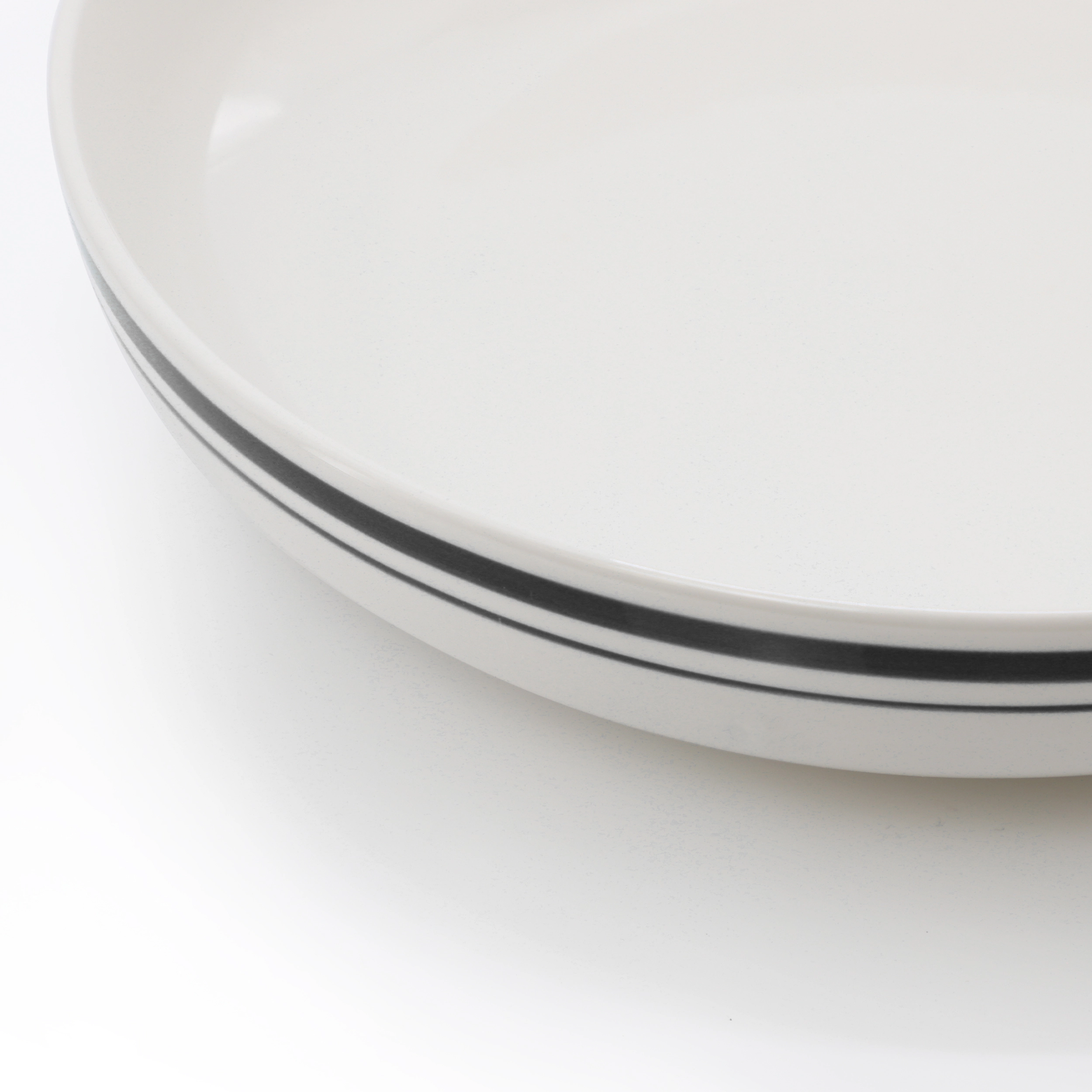 Gibson Home Hometown Dinner 8 Piece 9 Inch Round Ceramic Dinner Bowl Set with Black Band