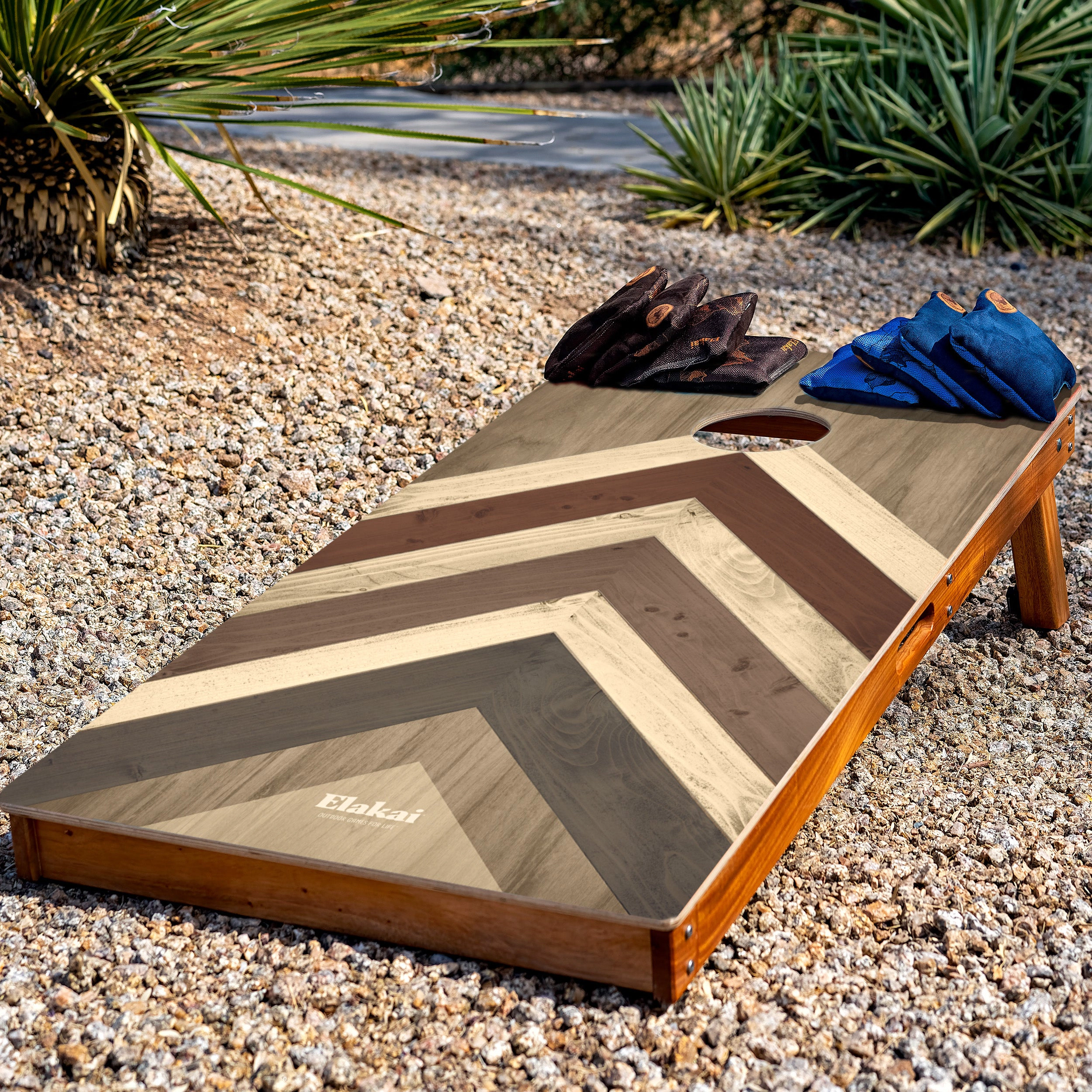 Elakai Terra Chevron Mahogany Pathfinder Cornhole Boards