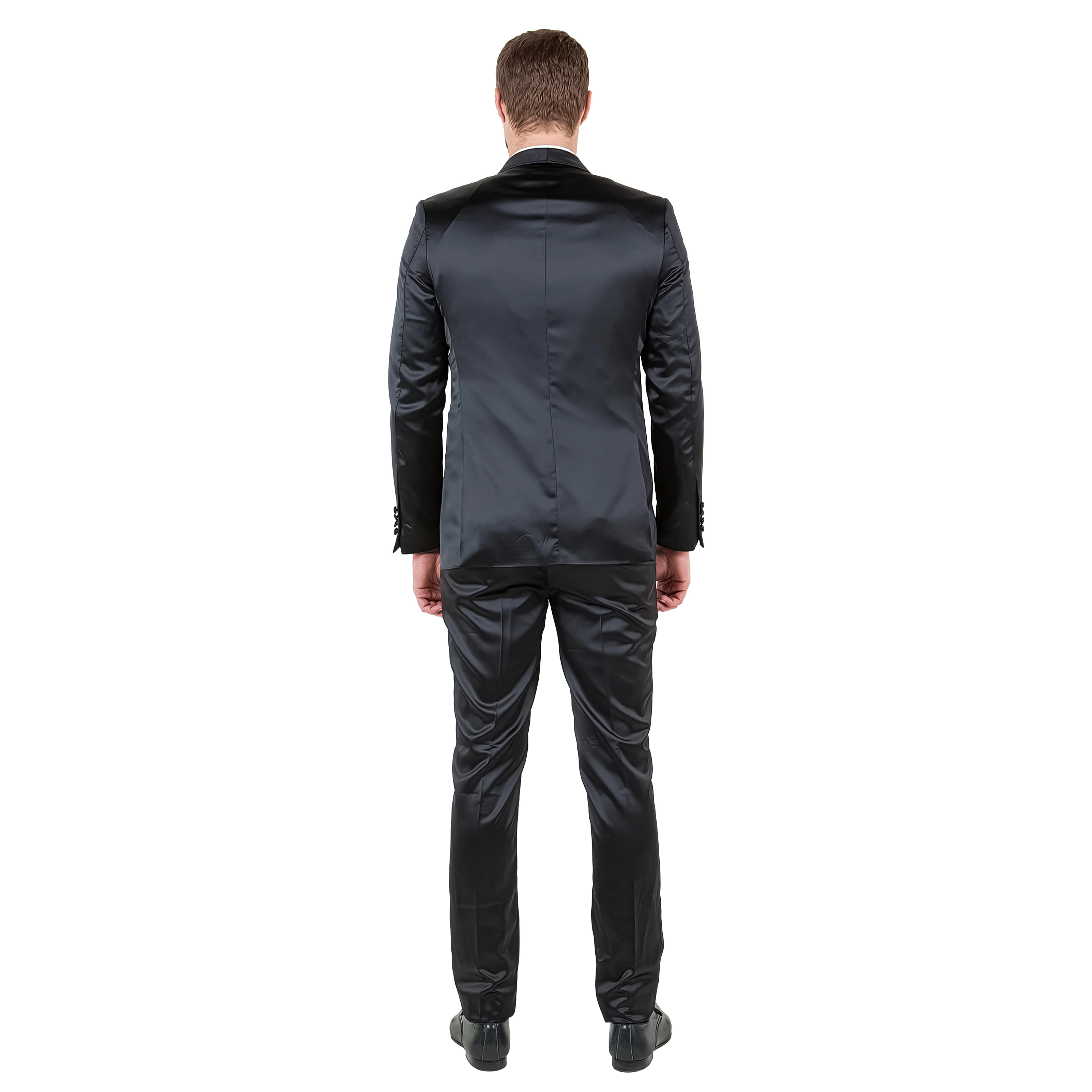 Tazzio Men's Skinny Fit 3-Pc. Satin Suit Set Includes Bowtie