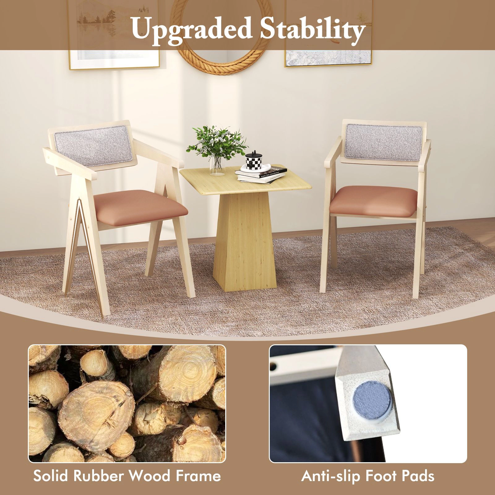 SlickBlue Unisex Sherpa Accent Chairs Set of 2 With Wood Frame