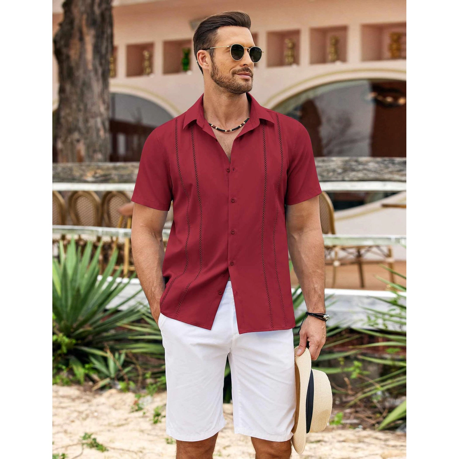COOFANDY Men's Regular Fit Short Sleeve Camp Shirt
