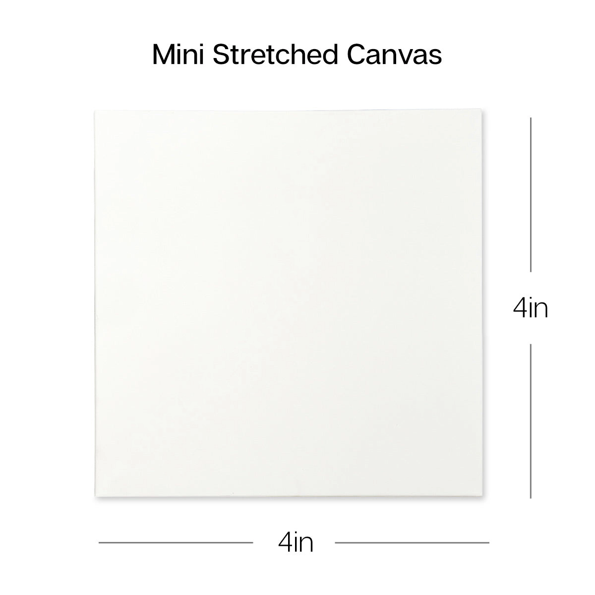 KINGART Stretched White Canvas 4" x 4" - 8 Pack - 100% Cotton, Pre-Primed