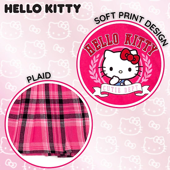 Hello Kitty Girls' Fleece Pleated Dress