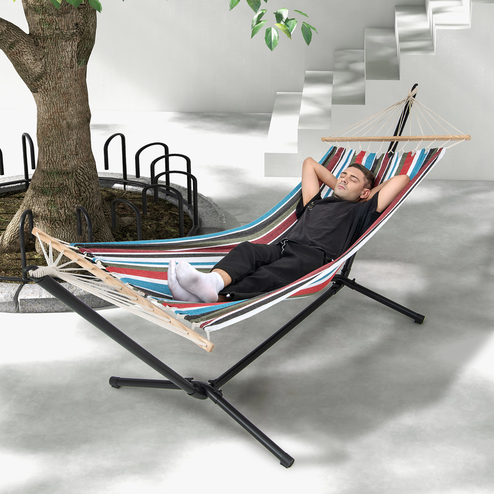 Slickblue Unisex Portable Poly-Cotton Outdoor Hammock Set