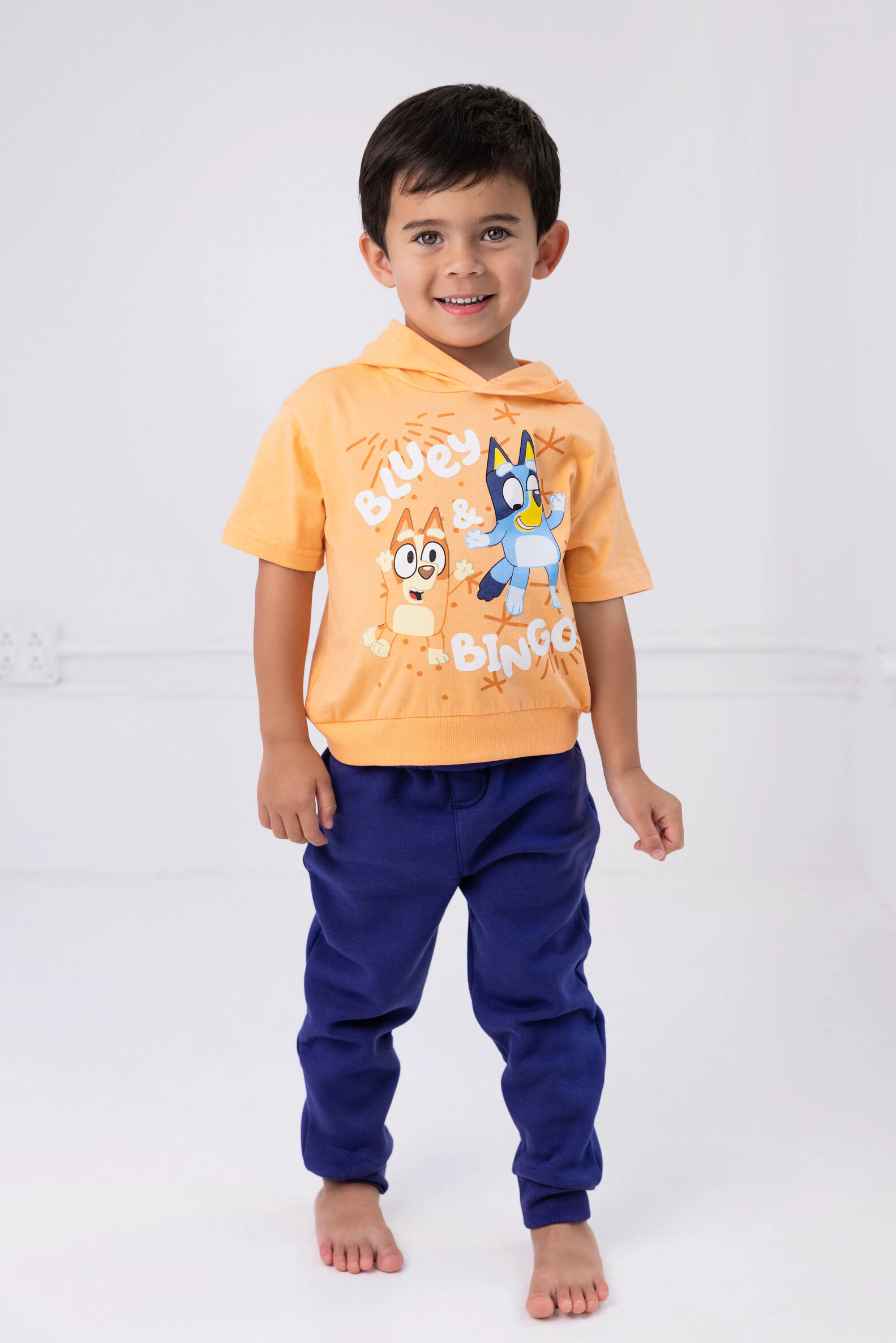 Bluey Boys' 2-Piece Hooded Tee and Joggers Set