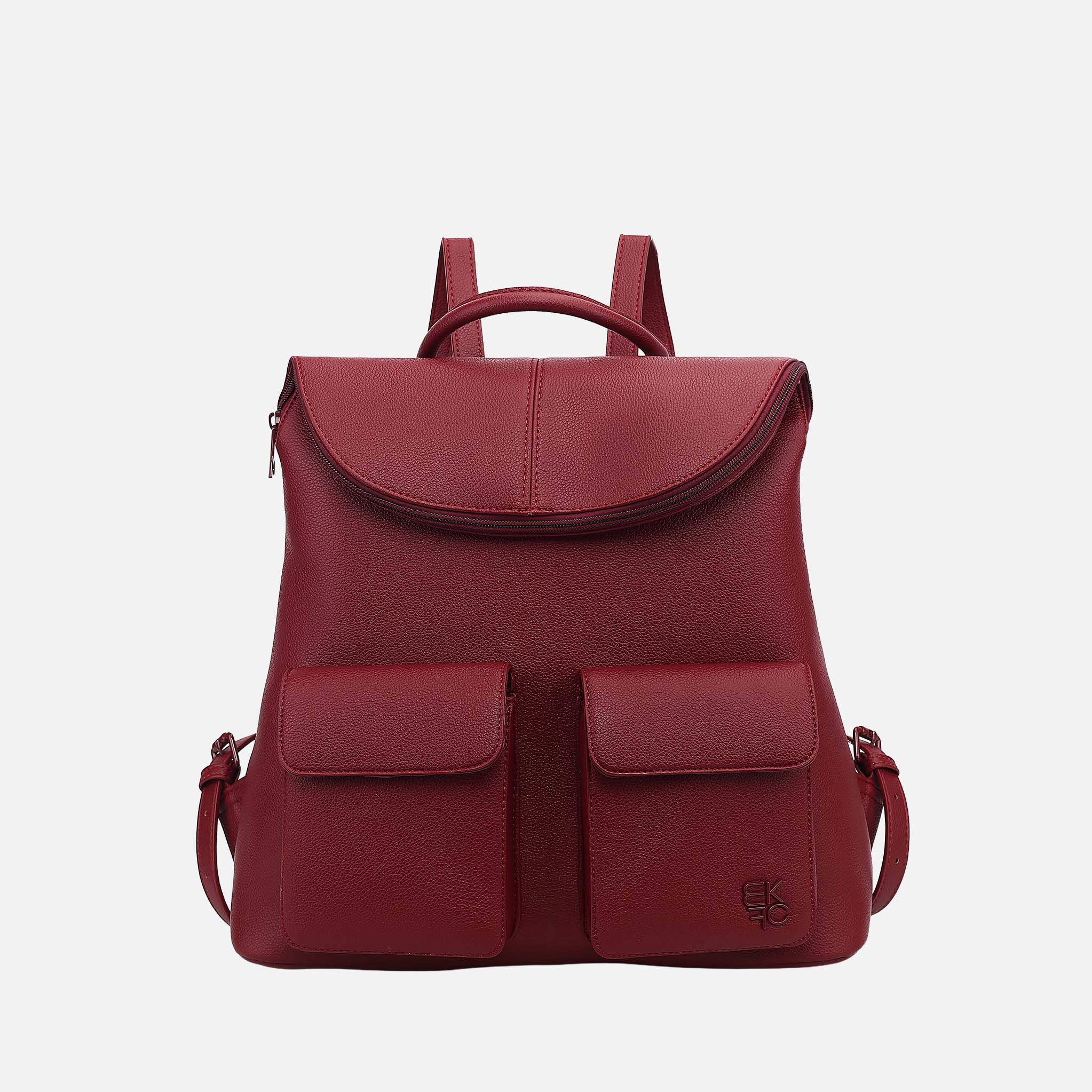 Mia K Collection Natalie Vegan Leather Flap-Top Backpack