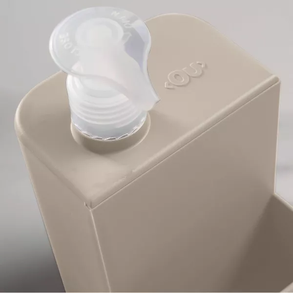 OU 16oz Dish Soap Dispenser w/ Sponge Holder, Refillable Plastic Dispensing Pump Bottle Kitchen Sink Organizer