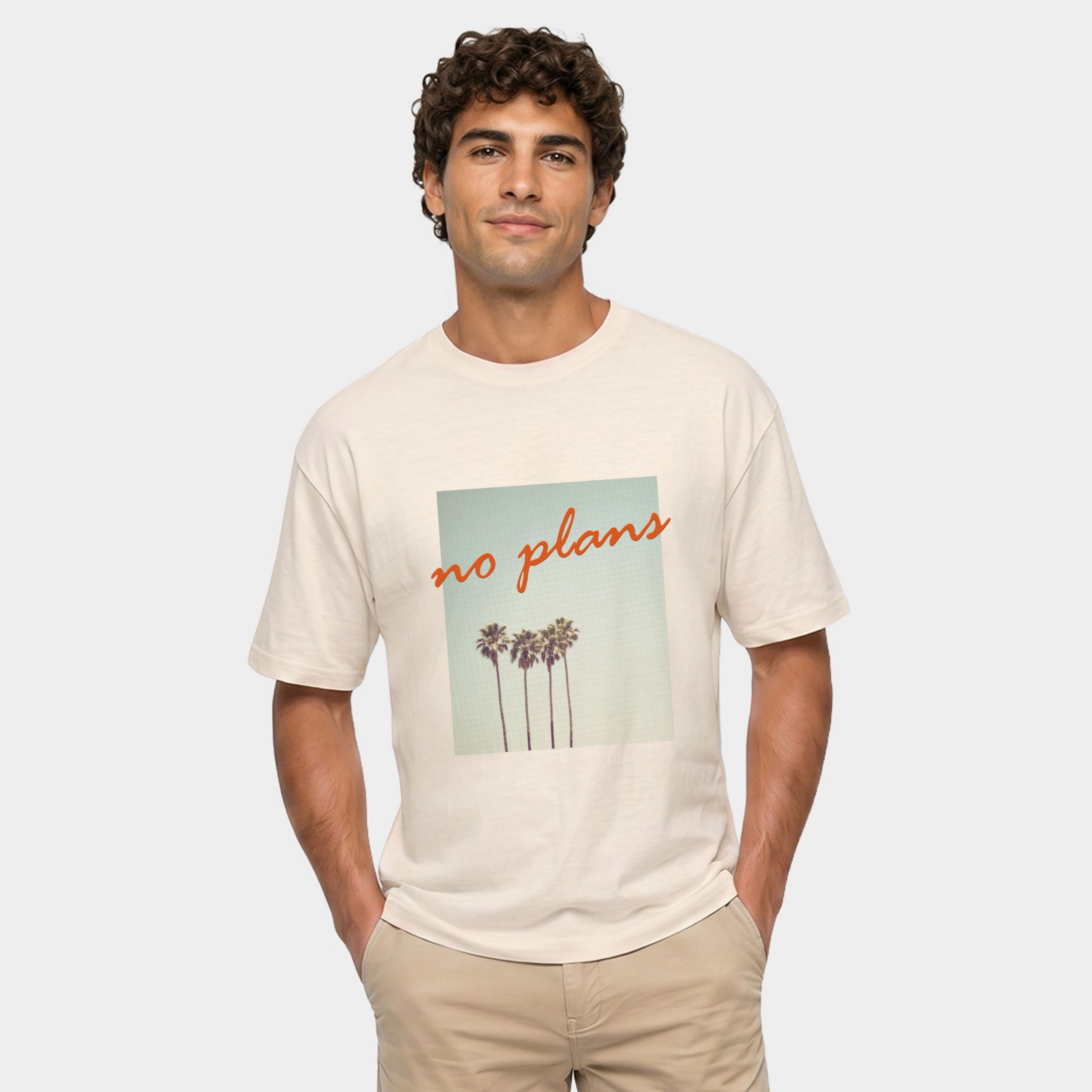 Simply Sage Market - Men's Garment Dyed Graphic T-Shirt No Plans Puff Print