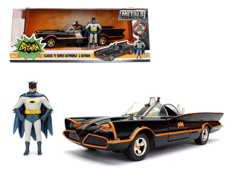 Jada 1966 Classic TV Series Batmobile with Diecast Batman and Plastic Robin in the car 1/24 Diecast Model Car by Jada