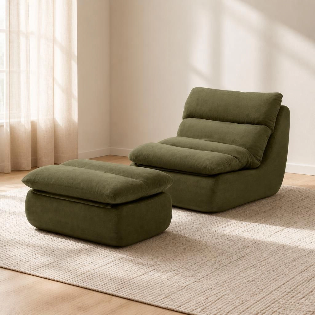 GOODSILO Soft Cotton Fabric Lazy Lounge Bean Bag Chair