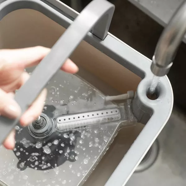 OU Spin Mop w/ Clean/Dirty Water Separation Bucket, 360° Rotating Mop w/ Extendable Stainless Steel Handle, Extra Refill