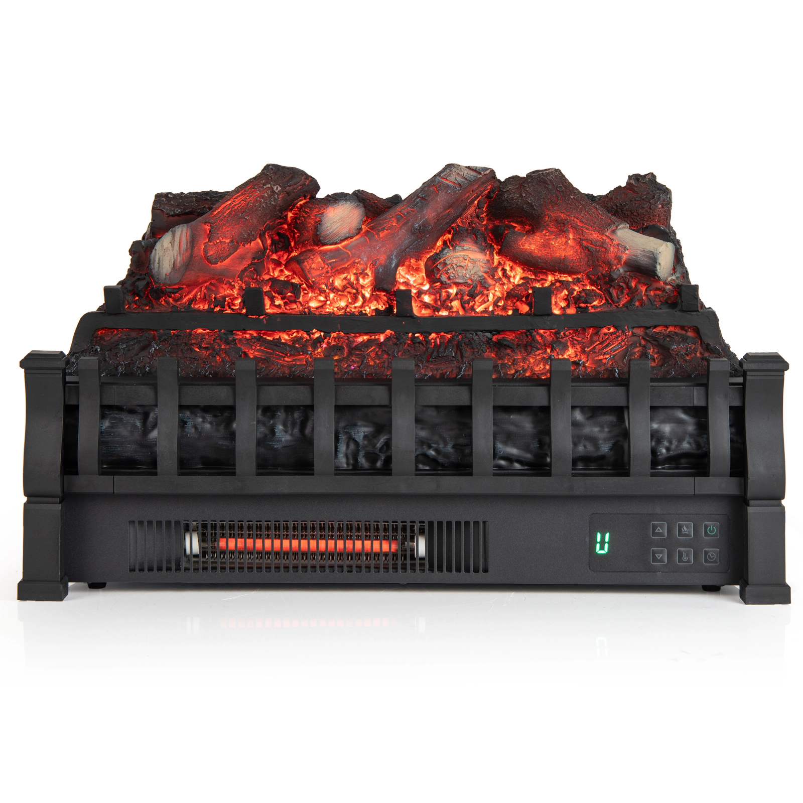 LJG Infrared Quartz Electric Fireplace with Adjustable 3D Flame Colors and Overheat Protection