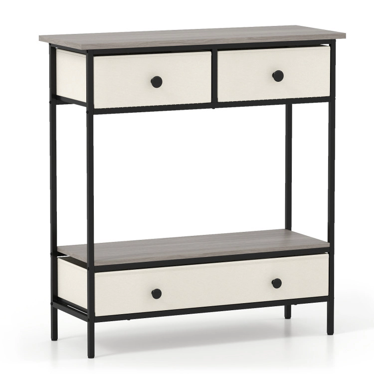 Hivvago Farmhouse Console Table With Open Storage Shelf For Hallway