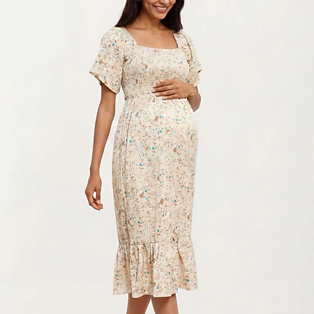 jcpenney maternity formal dresses Anna-Kaci Women's Flutter Sleeve Dress with Floral Skirt and Tie Waist size:8P
