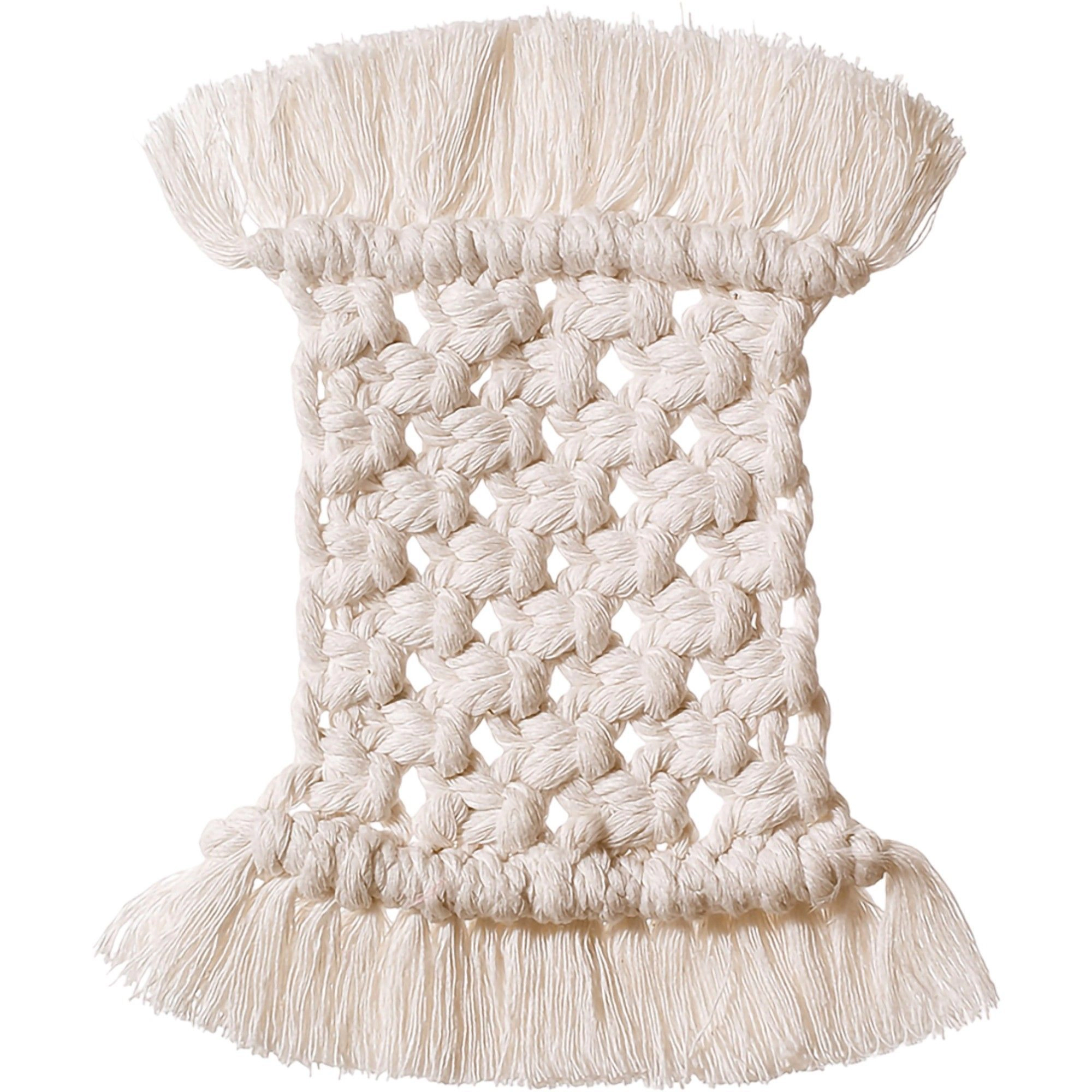Alilang Unisex Woven Fiber Coaster with Fringe Detail for Tabletop Protection and Decorative Candle Display