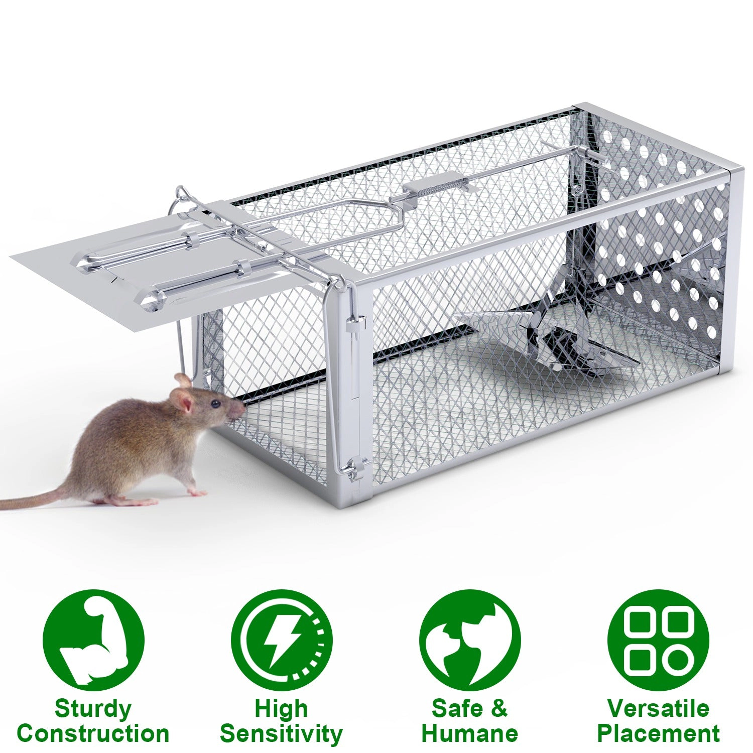 GBruno Stainless Steel Single Door Rat Trap Cage