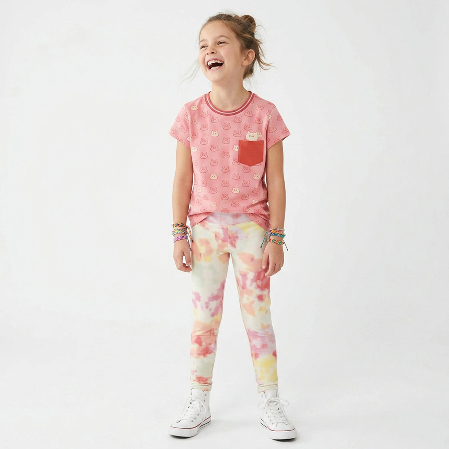 Rockets of Awesome Peeking Kitty Tee for Girls