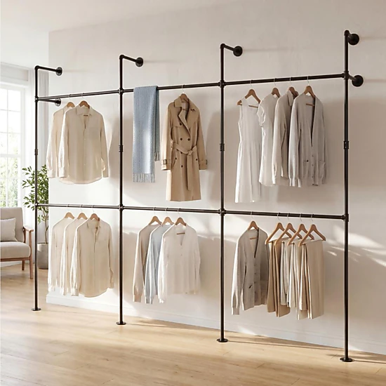 Hivvago Pipe Wall Mount Garment Rack