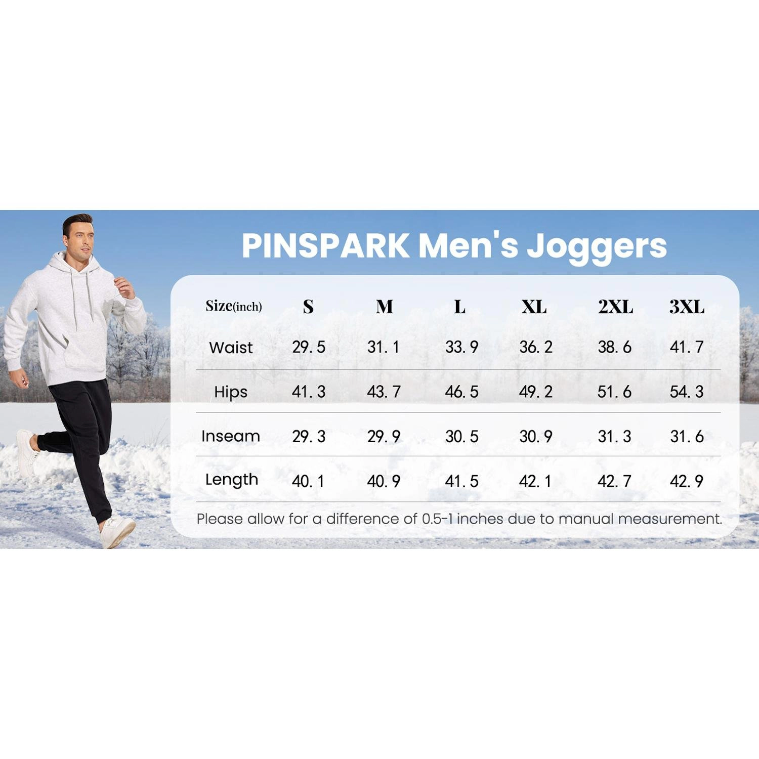 Pinspark Mens Solid Light Gray Sweatpants Drawstring Waist Jogger Pants Ribbed Cuffs