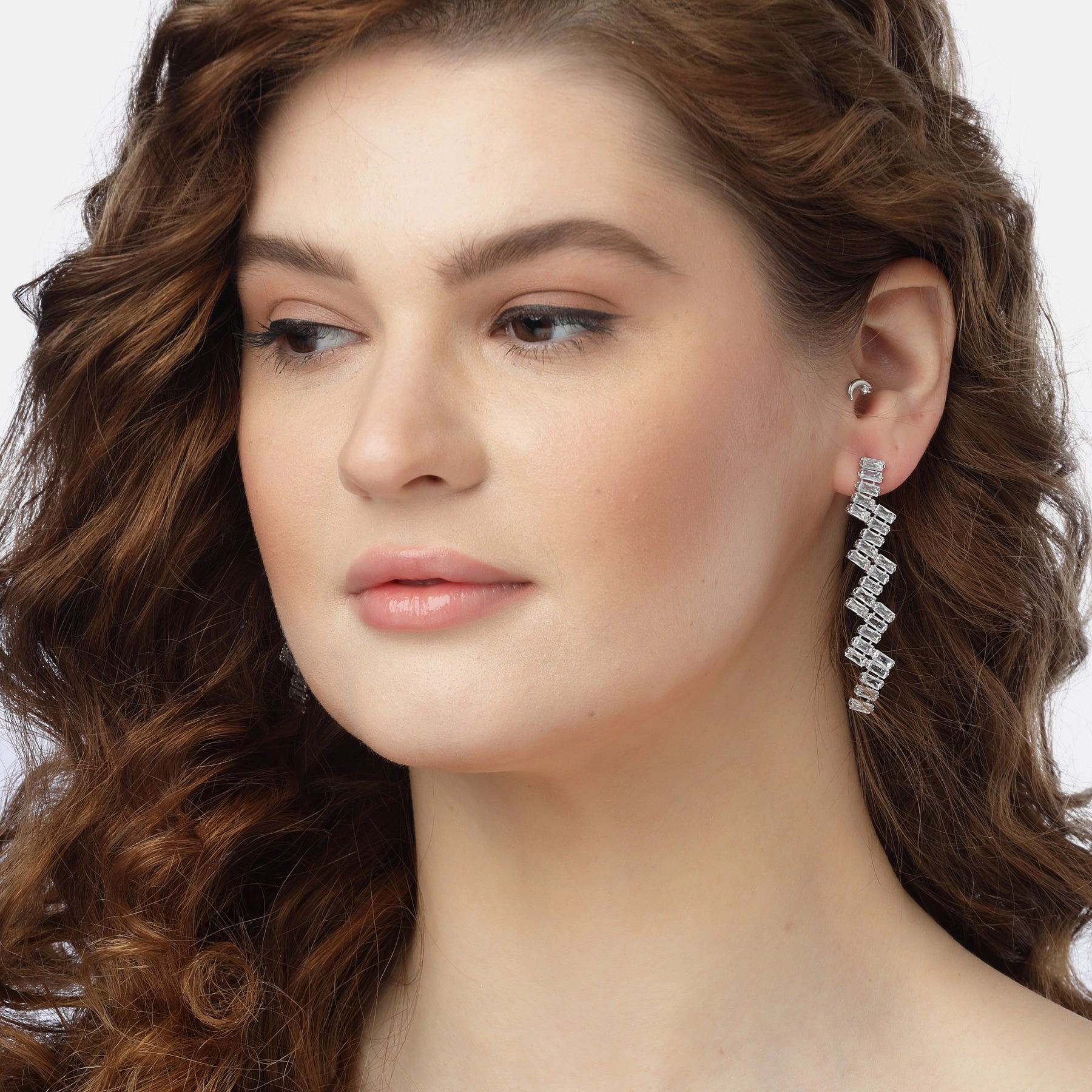 AGP PARIS Womens Elegant Zigzag Drop Earrings