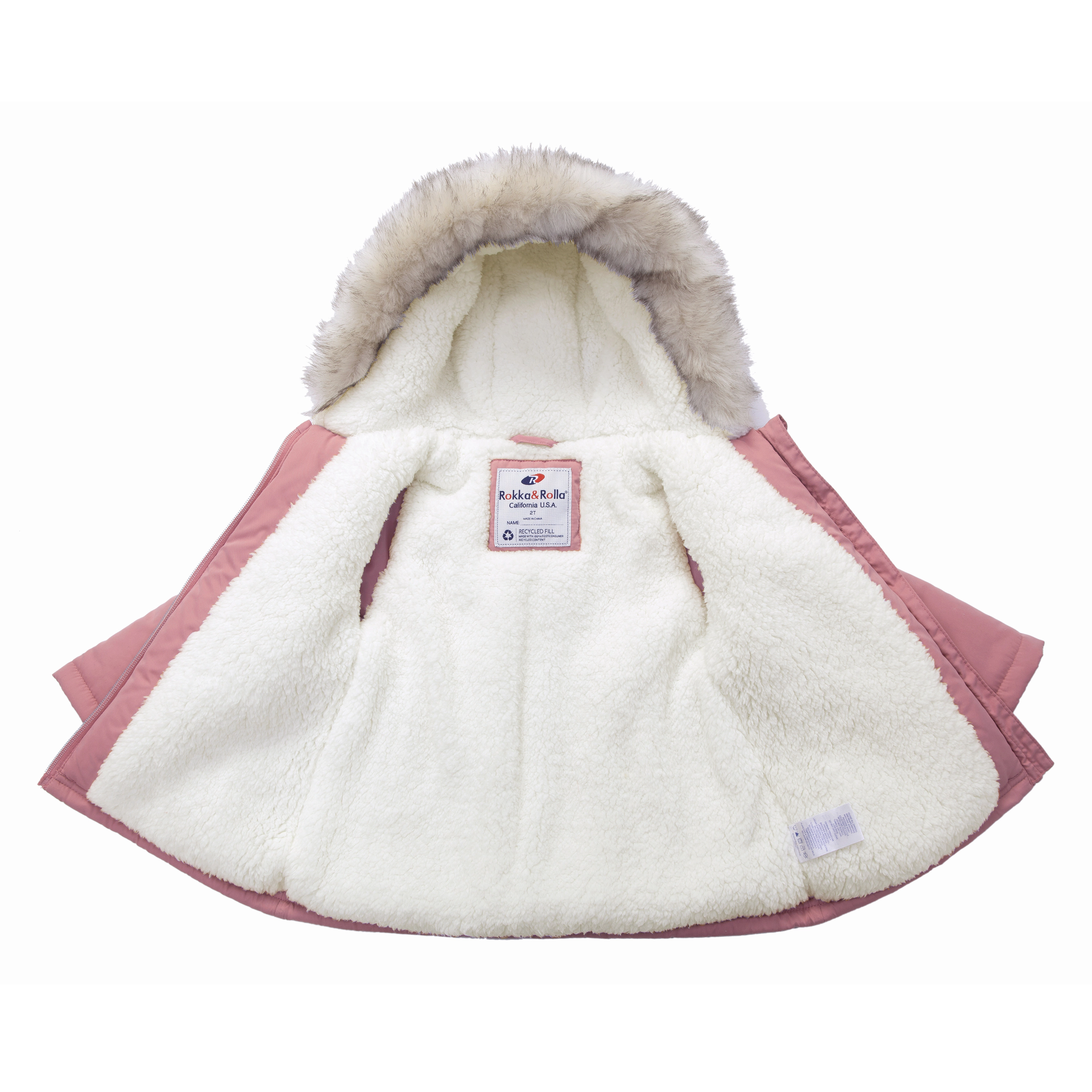 Rokka&Rolla Baby Girls Sherpa-Lined Puffer Jacket