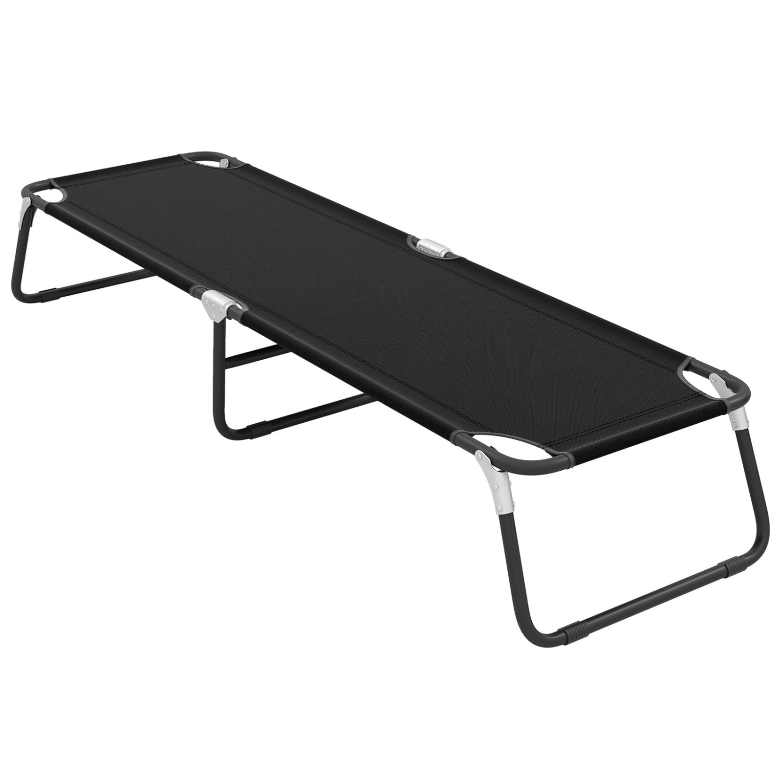 SUGIFT Outdoor Folding Camping Bed Portable Cot 600D Oxford Cloth Iron Frame 330-lb Capacity 75 x 22 x 12-in Black