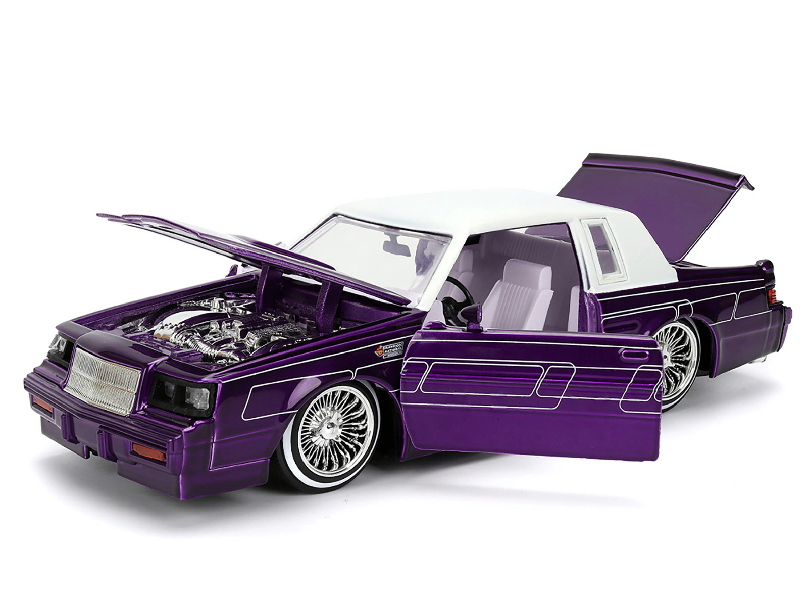 Jada 1987 Buick Grand National Candy Purple with Graphics and White Top and Interior "Bigtime Muscle" Series