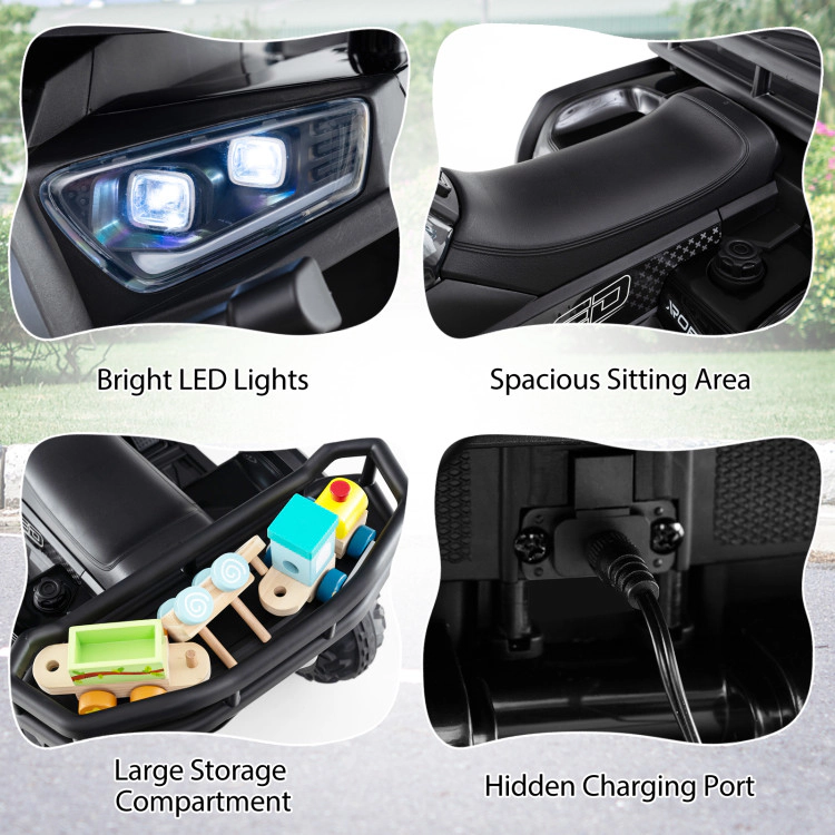 Hivvago 24V Kids Ride on Electric ATV Quad Car with Realistic Sounds and  LED Lights